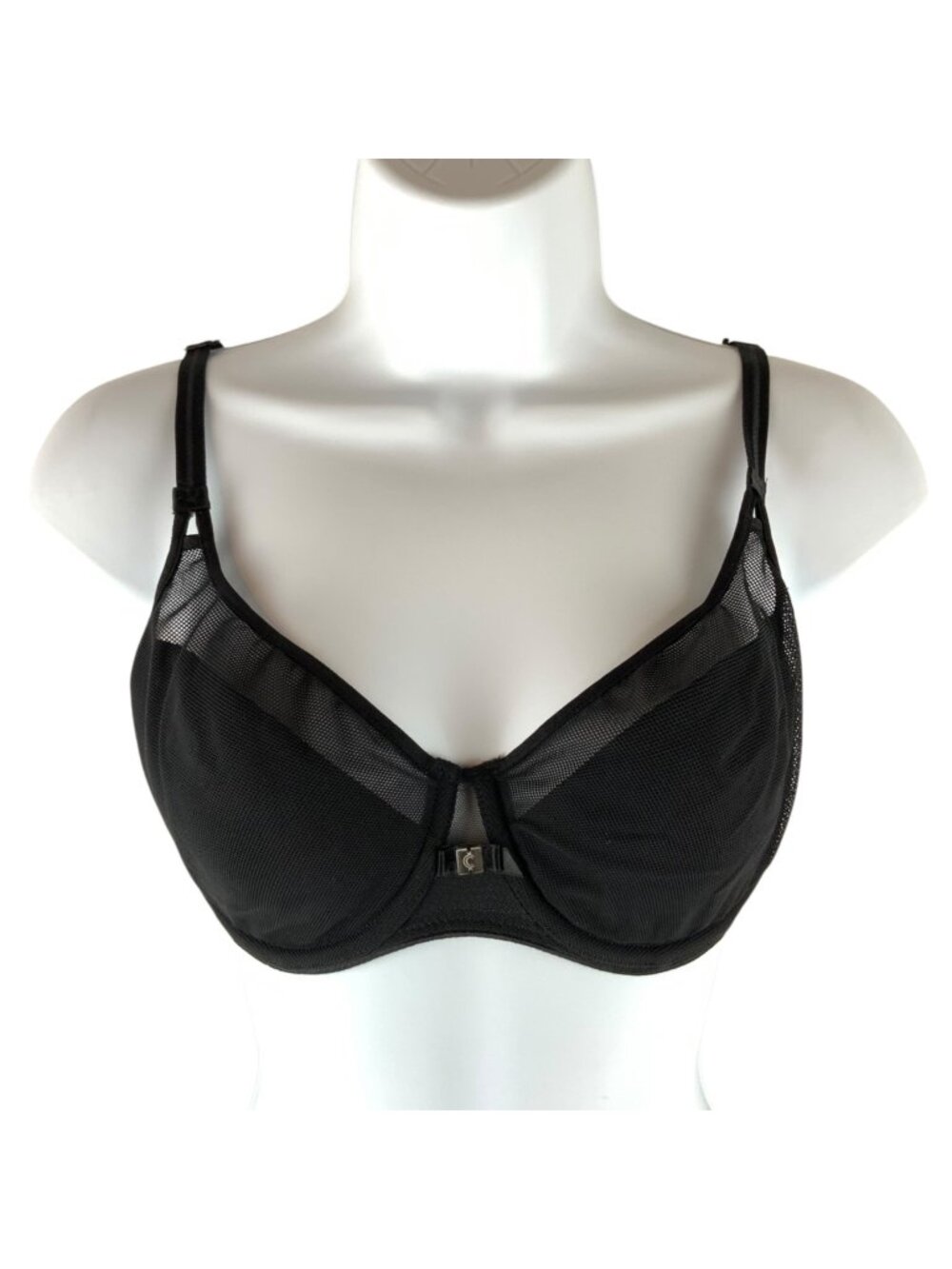 Chantelle Aeria Spacer Bra 12980 Black Underwire Mesh Adjustable Straps Sz 30DDD